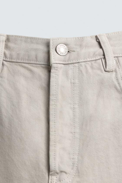 ZARA УКОРОЧЕННЫЕ ДЖИНСЫ SLIM FIT, ЭКРЮ