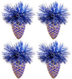 Элита НФШ-1223/2 Набор ел.украшений Шар 4шт «Шишки» синий