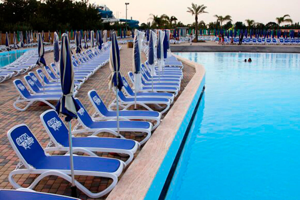 Шезлонг Nardi Omega без подлокотников, бело-синий