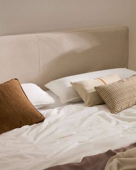 Кровать Blok бежевая со съемными чехлами под матрас 180х200 см