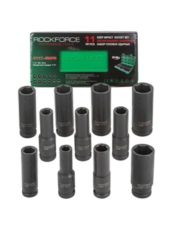 Набор головок ударных глубоких 11пр.1/2''(6-гр.) RockForce##Rock FORCE RF-4117-5MPB