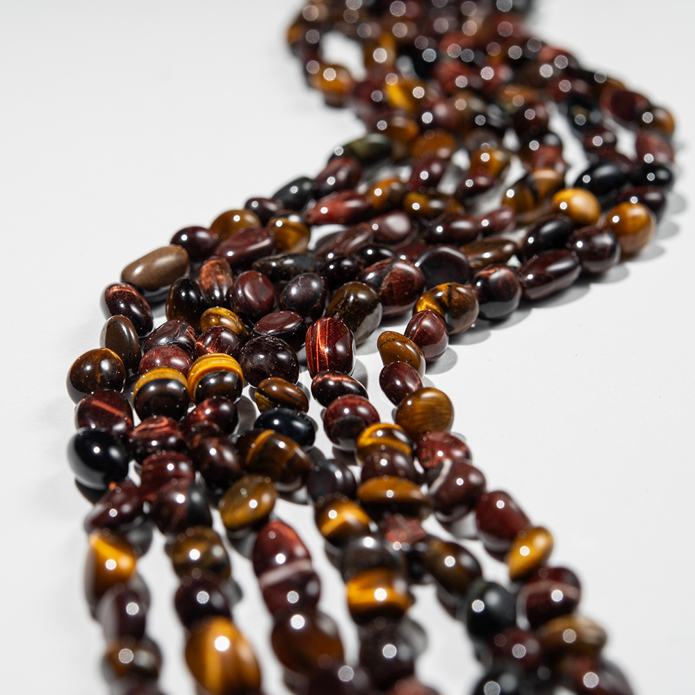 Микс натурального тигрового, соколиного и бычьего глаза, фриформ, 6-11мм