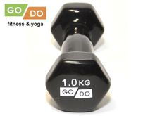 Гантель GO DO в виниловой оболочке.  Вес 1  кг.  (Чёрный)