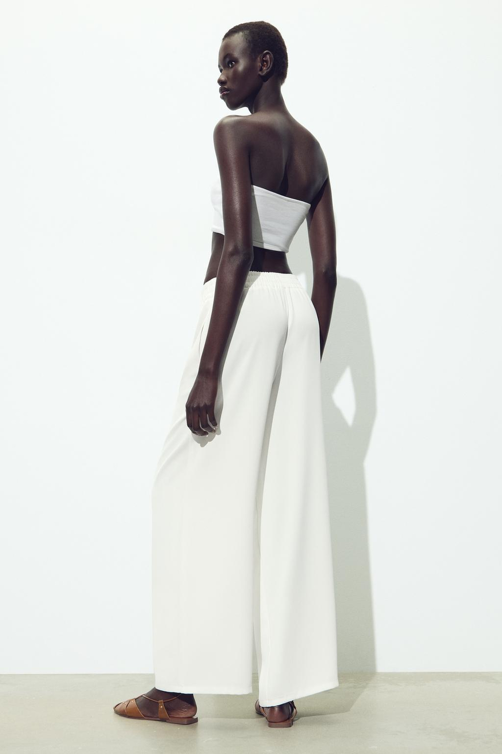 Брюки wide leg из крепа