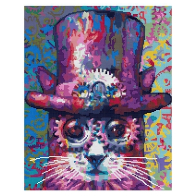Алмазная мозаика 40*50см полн.заполн. "Стимпанк кот" (Lori)