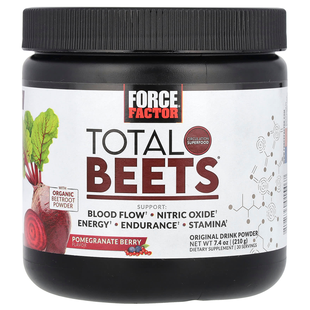 Force Factor, Total Beets, оригинальный напиток в порошке, свекла и ягоды граната, 210 г (7,4 унции)
