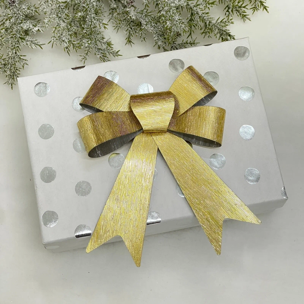 Бант на ёлку «Золотой блеск» 14 см (набор 2 шт)