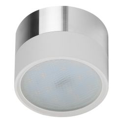 OL7 GX53 WH/CH Подсветка ЭРА Накладной под лампу Gx53, алюминий, цвет белый+хром | Накладные светильники