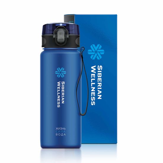 Бутылка для воды Siberian Wellness (синяя), 850 мл