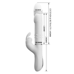 Белый вибратор-кролик Reese с возвратно-поступательными движениями - 24,8 см. (Цвет: белый)