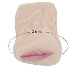 Телесный мастурбатор-вагина с фигурками на поверхности