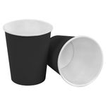 Стакан одноразовый бумажный 250/273 мл, D 80 мм, черный, КОМПЛЕКТ 1000 шт., холодное/горячее, WELDAY (ВЭЛДЭЙ), 702691