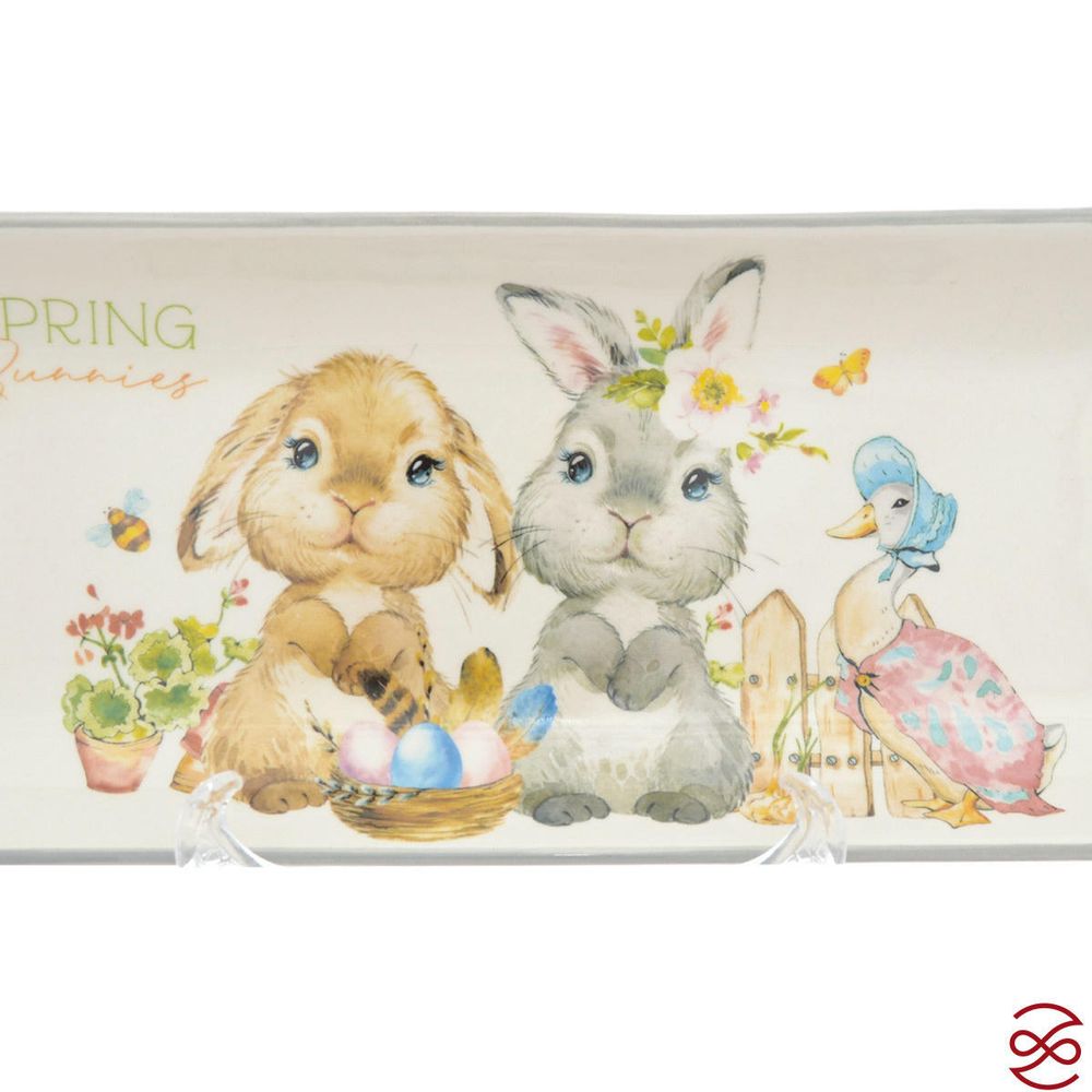 Блюдо прямоугольное Royal Classics Spring Bunnies 28*12*3,2 см