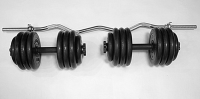 Комплект 2 гантели и гриф w-образный общий вес 80 кг