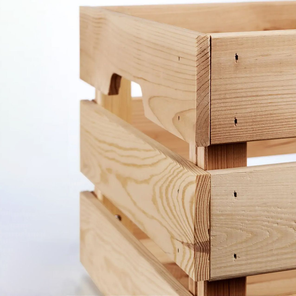 Ящик для хранения вещей Кнагглиг/Knagglig 46х31х25 из массива сосны с ручками большой, органайзер, контейнер, коробка для хранения вещей и игрушек для стеллажа