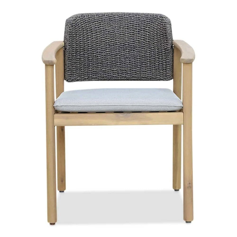Кресло деревянное с подушкой Tagliamento Freeport, песочный, угольный, серый