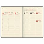 Еженедельник датированный 2025, БОЛЬШОЙ ФОРМАТ, 210х297 мм, А4, BRAUBERG "Comodo", под кожу, коричневый, 115942