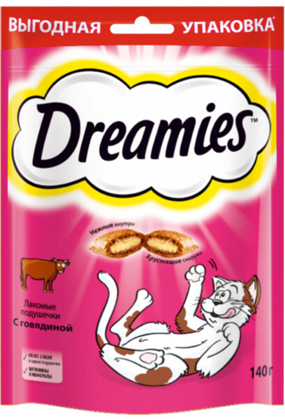 Лакомство с говядиной для кошек Dreamies, 140г