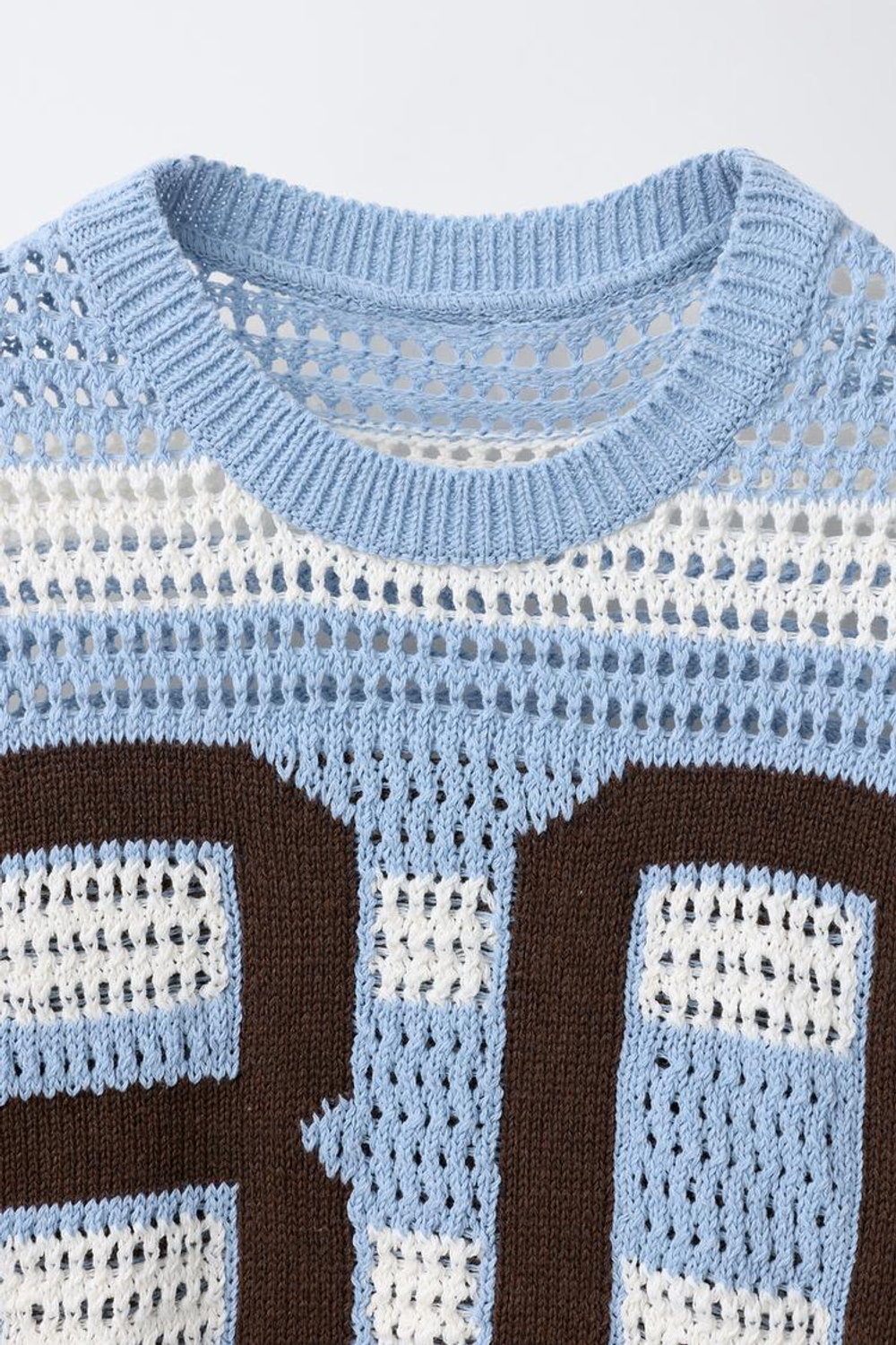 ZARA ДЖЕМПЕР В ПОЛОСКУ С ЦИФРОЙ, ПАСТЕЛЬНО-СИНИЙ