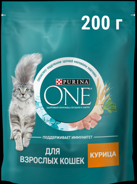 Purina ONE Сухой корм для взрослых кошек, 200гр.