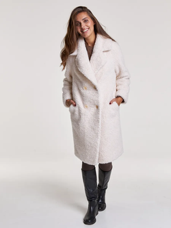 Шуба чебурашка тедди, белая, Северина