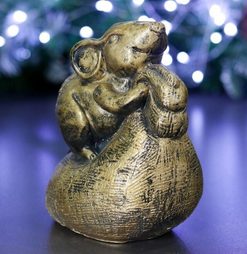 Копилка "Денежная крыса" античная, 16 см