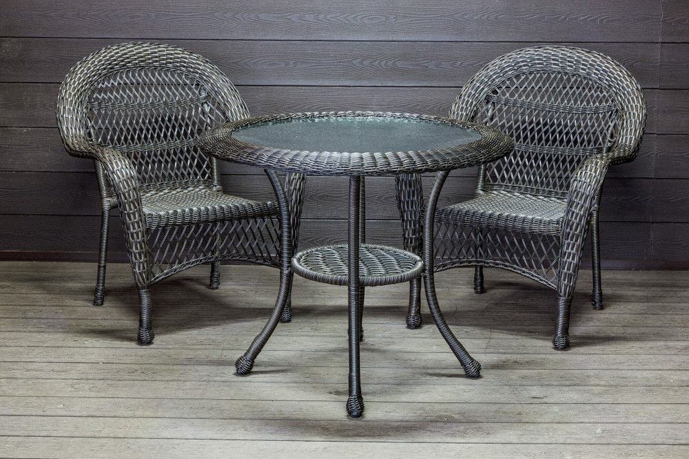 Садовый комплект из искусственного ротанга Мэдисон НЬЮ (Medison NEW) стол круглый D90 + 2 кресла без подушек