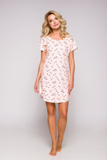 Уютная сорочка Amber с принтом в виде ресничек (Размер: M) (Цвет: персиковый)