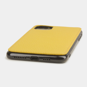 Чехол-накладка для iPhone 11 Pro Max из натуральной кожи теленка, желтого цвета
