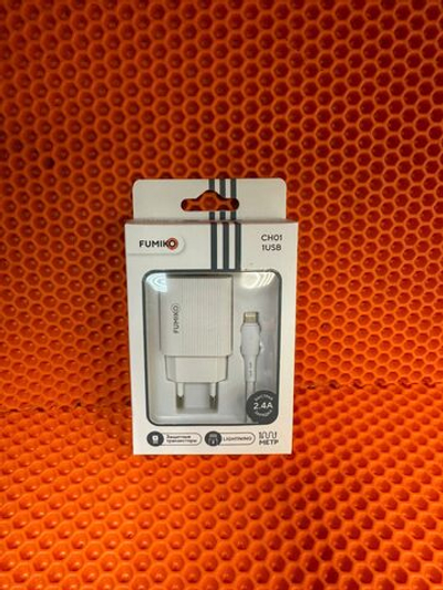 Зарядное устройство FUMIKO CH01 2.4А c Lightning белое