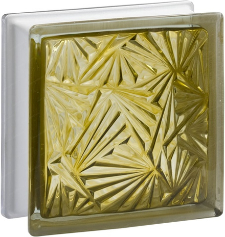 Стеклоблок Vitrablok Мороз Бронза 19x19x8 - окрашенный внутри