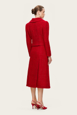 Красная твидовая юбка-миди "Эдит"