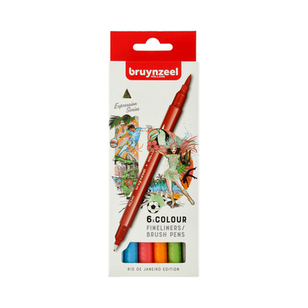 Наборы двусторонних линеров Bruynzeel Brushpen  6цв