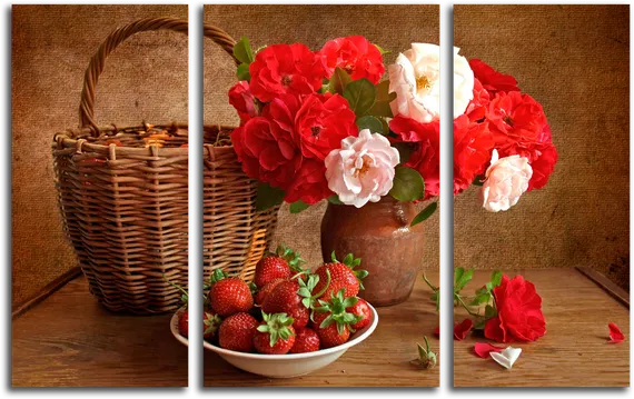 Модульная картина "Цветочная ягода"