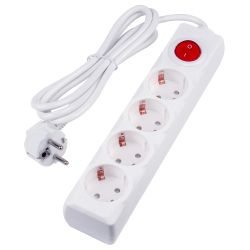 S-GCU4-1.5B WHITE Удлинитель серии Ultra. шнур 1.5м.. 4 гнезда. 16A. с-з. Белый. TM Uniel