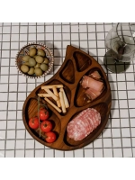 Деревянная менажница "Лист" из кедра