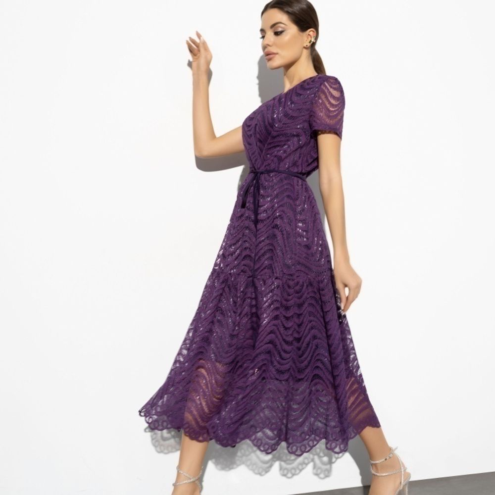 Платье Роскошь в деталях (violet, с поясом) Charutti (Акция)