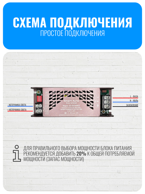 Блок питания Smart Aura для светодиодной ленты