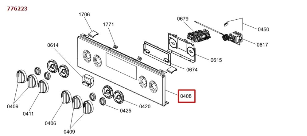 Панель управления плиты Gorenje (Горенье)  626123