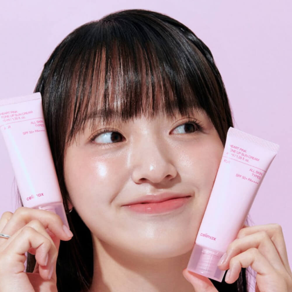 Крем солнцезащитный для сияния кожи Celimax Heart Pink Tone Up Sun Cream SPF50+ PA++++, 40 мл