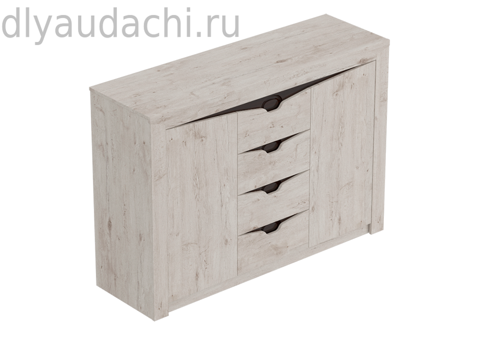 Тумба "Соренто" с 4 ящиками и 2 дверцами Дуб бонифаций