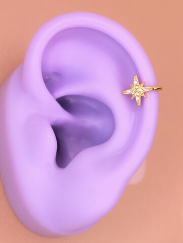 Кафф звезда стразы позолота