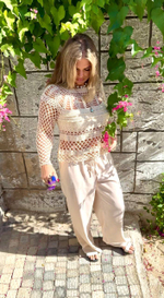 Марафон по вязанию джемпера без швов "Pretty" - реглан крючком по кругу