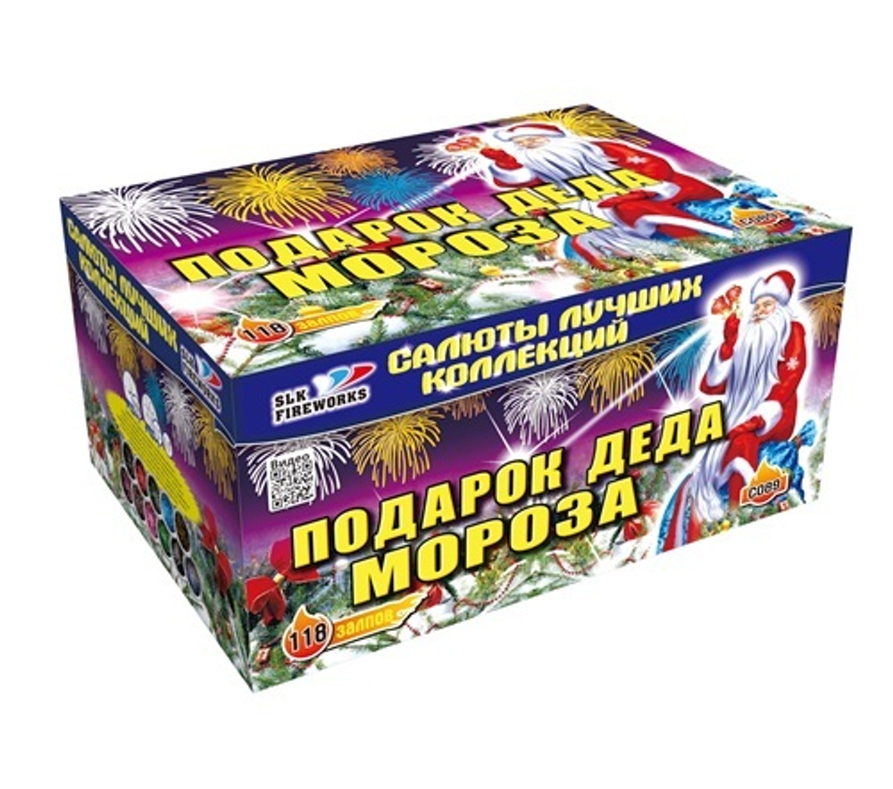 Фейерверк, батарея салютов Подарок Деда Мороза! 118 х 1,2"-1,5" веер