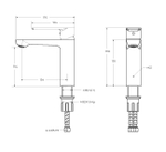 Смеситель CEZARES STYLUS-LS-BORO для раковины с донным клапаном