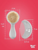 Мягкая расческа-щетка и гребешок с ворсом из овечьей шерсти, цвет серый 9779995