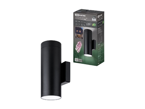 Светильник LED настенный Тубо 2*6Вт 4000К Н252мм IP65 алюм/черн верх/вниз TDM