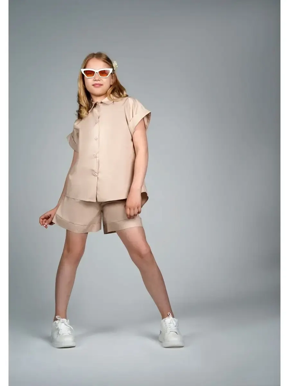 Костюм для девочки летний шорты рубашка