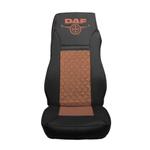Чехлы DAF XF-106 (экокожа, черный, коричневая вставка)