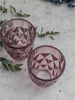 Набор стакан-тумблер для виски, 260 мл. 6 шт. Пурпурные